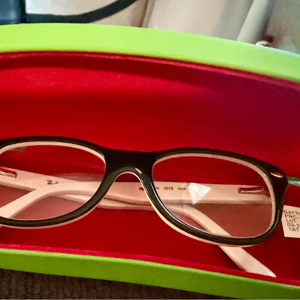 Ray-Ban Junior RB 1544 3579 Eyeglasses | Black & White Frames with case